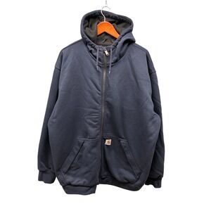 Carhartt TS4078 Loose Fit Full Zip Hoodie Men's XL Dark Navy Cotton Blend